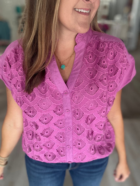 Lilac Lace Top