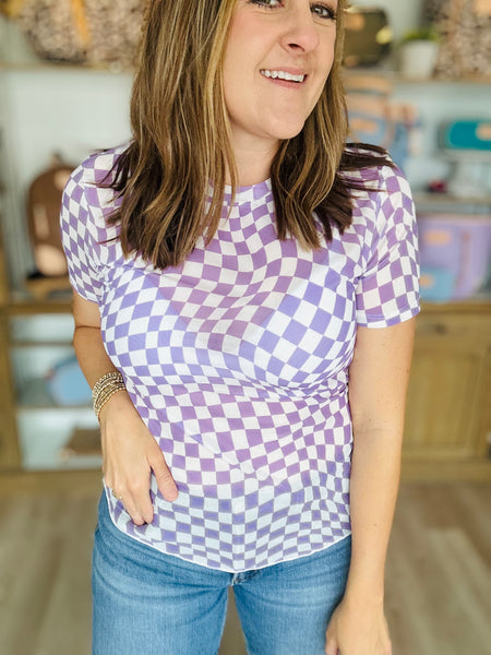 Purple Checkered Mesh