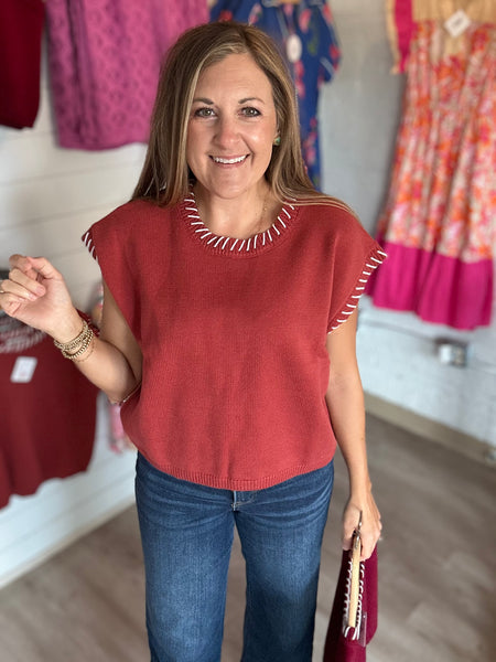 Rust Stitch Sweater