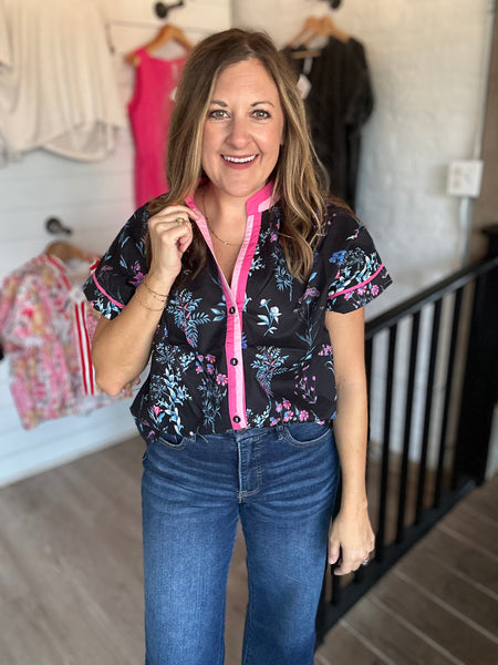 Black Floral Top
