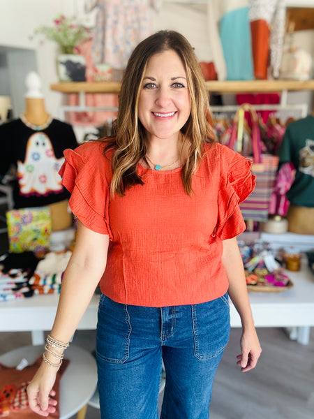 Cozy Cotton Top in Orange