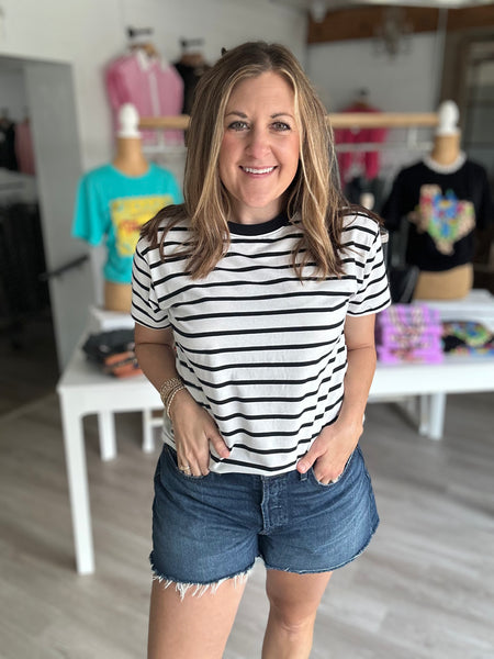 Stripe Top Black