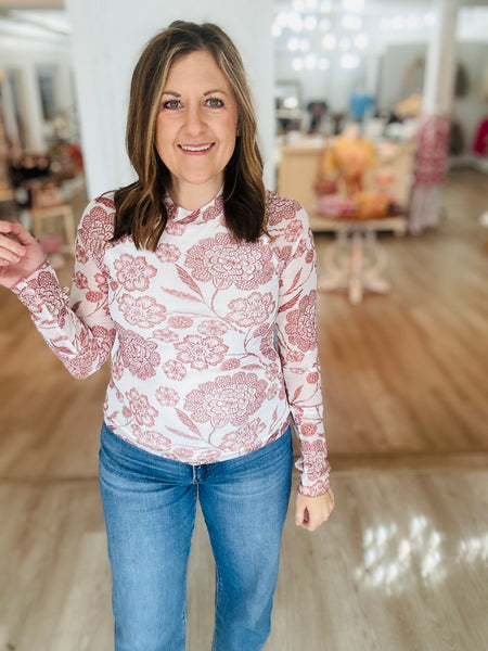 Floral Mesh Top