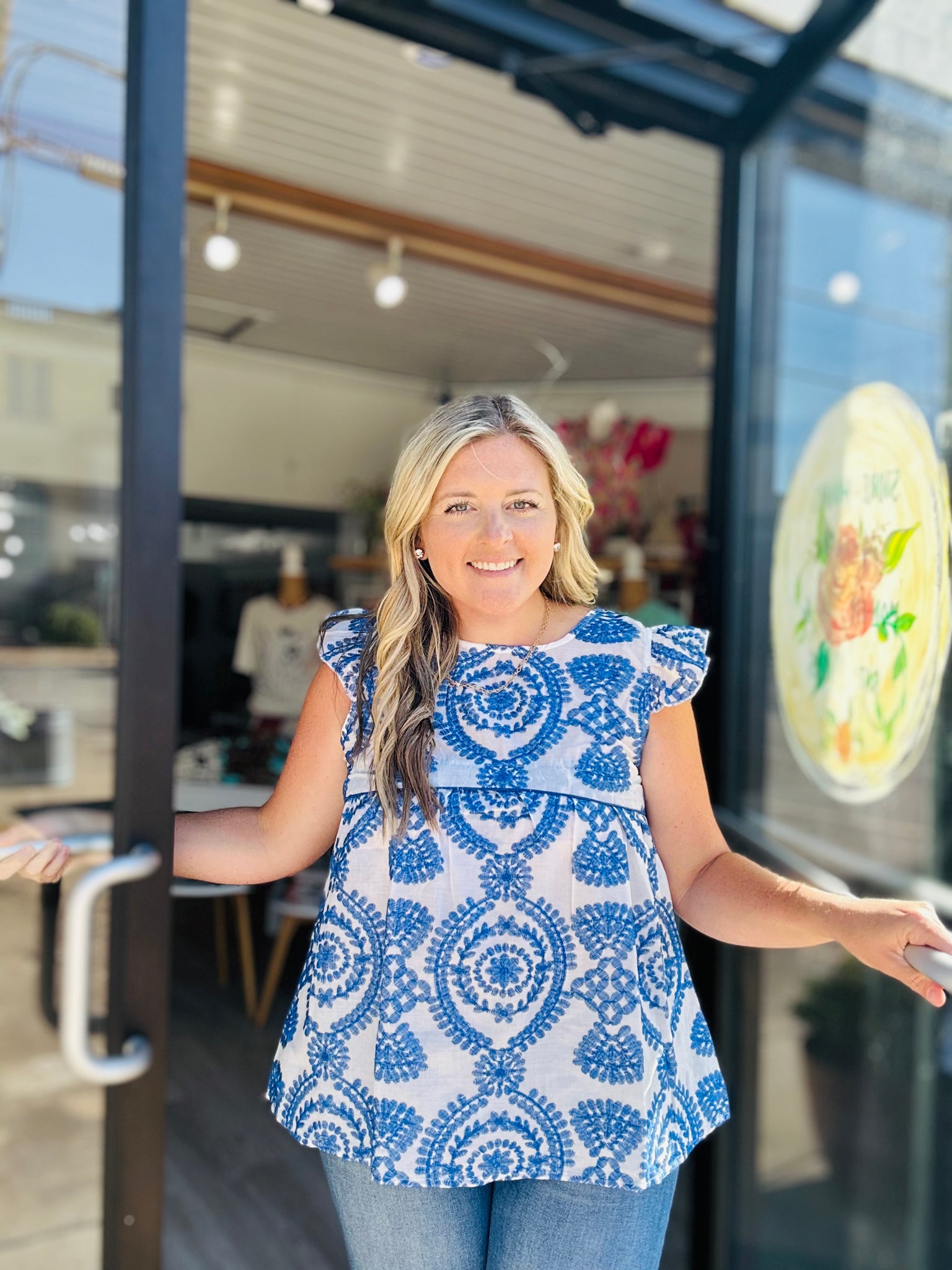 Blue Boho Blouse
