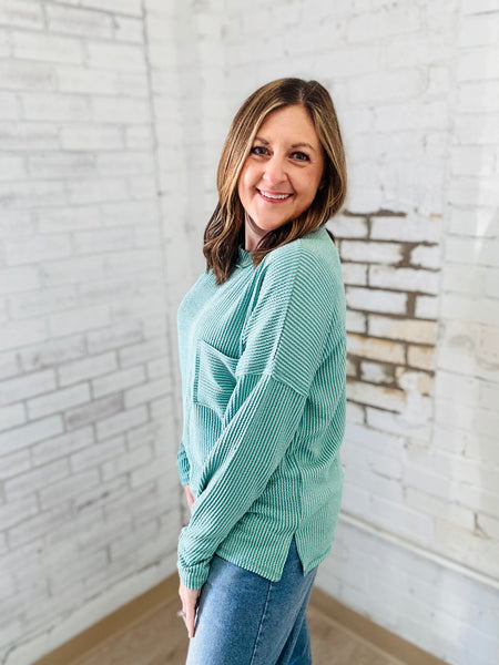 Ribbed Basic in Light Jade