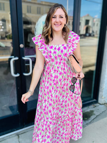 Floral Pink Maxi Dress