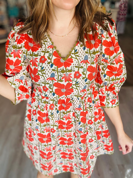 Floral Ric Rac Dress