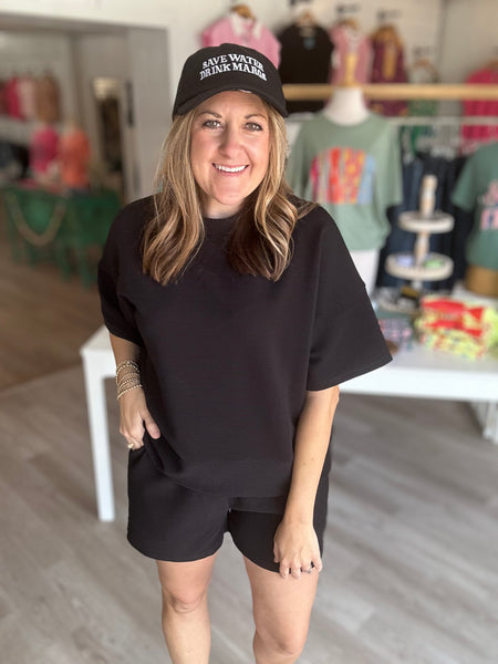 Black Ribbed Short