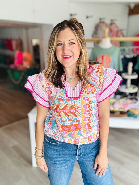 Rose Boho Top