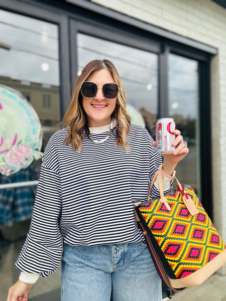 Black Stripe Pullover