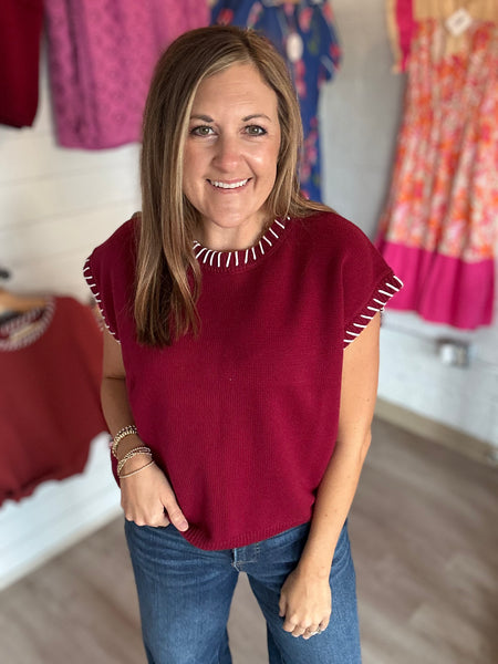 Cabernet Stitch Sweater