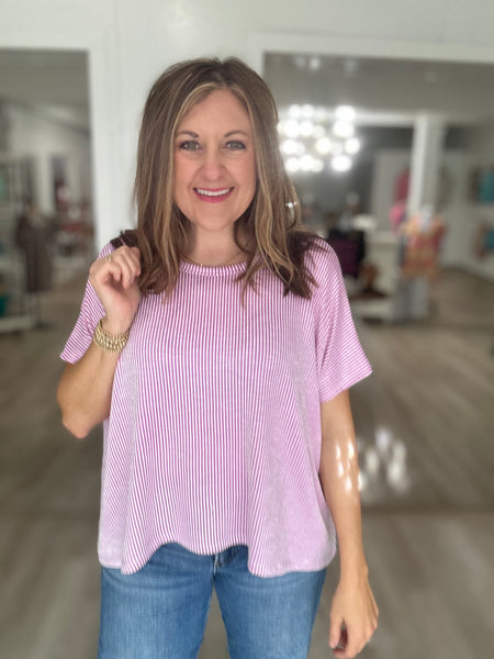 Oversized Ribbed Top Mauve
