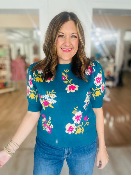 Blue Flower Top