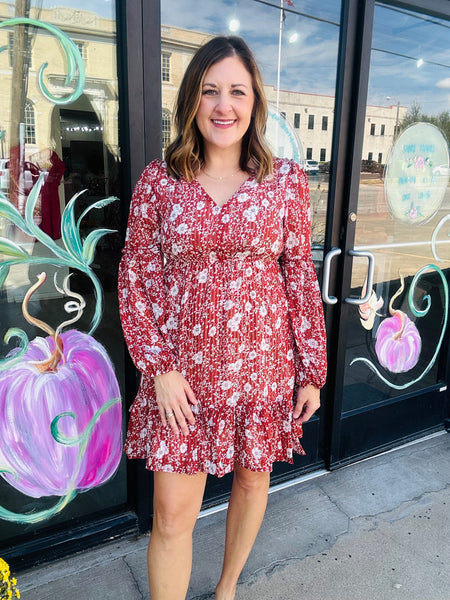 Fall Boho Floral Dress