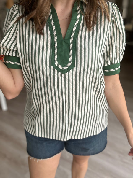 Green Stripe Top