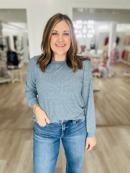 Soft Melange Basic Tee in Teal