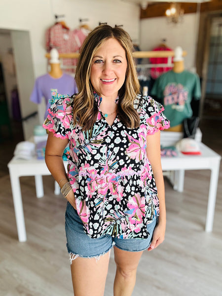Floral Ric Rac Top