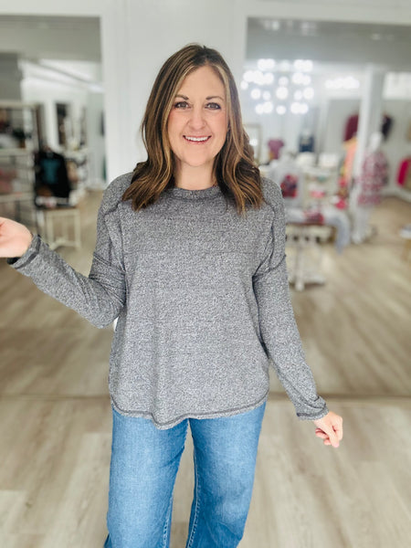 Soft Melange Hi-Lo in Black