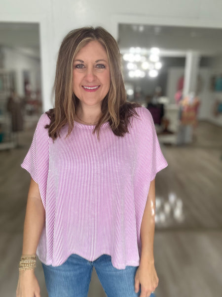Oversized Ribbed Top Mauve