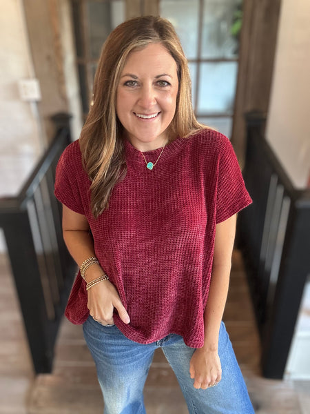 Maroon Chenille Top