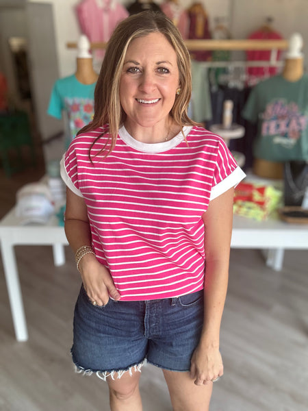 Stripe Top Fuschia
