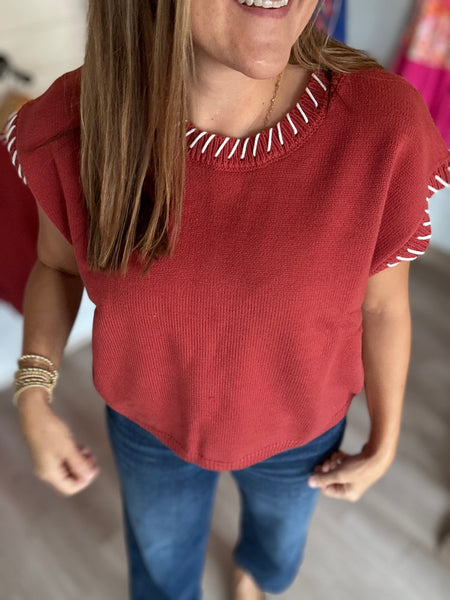 Rust Stitch Sweater