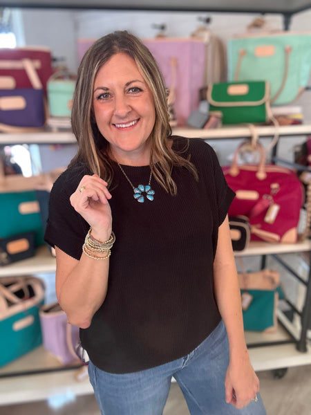 Ribbed Basic Top Black