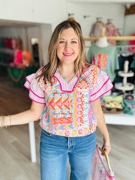 Rose Boho Top