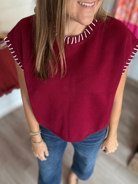 Cabernet Stitch Sweater