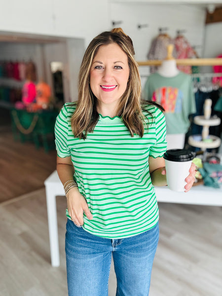 Green Scalloped Shirt