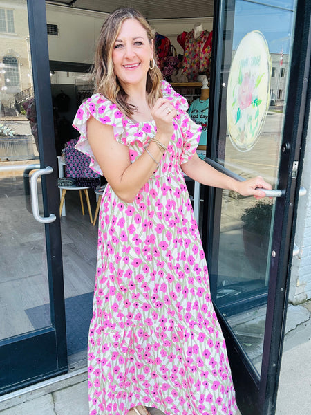 Floral Pink Maxi Dress
