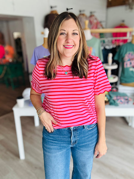 Pink Scalloped Shirt