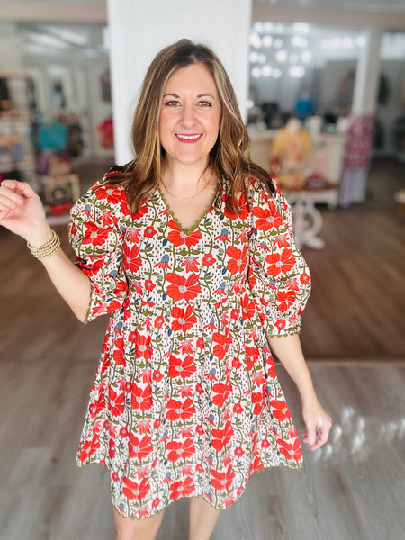 Floral Ric Rac Dress