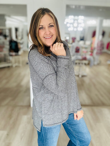 Soft Melange Hi-Lo in Black