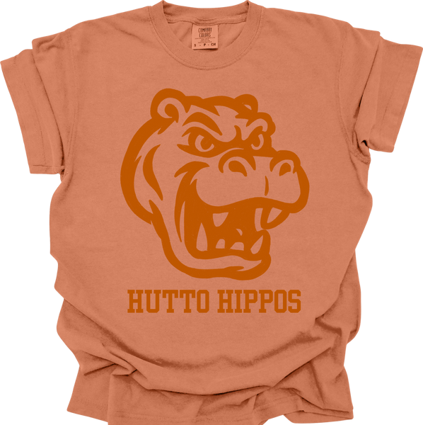 Fierce Mascot - Hutto Hippos (Orange on Orange)