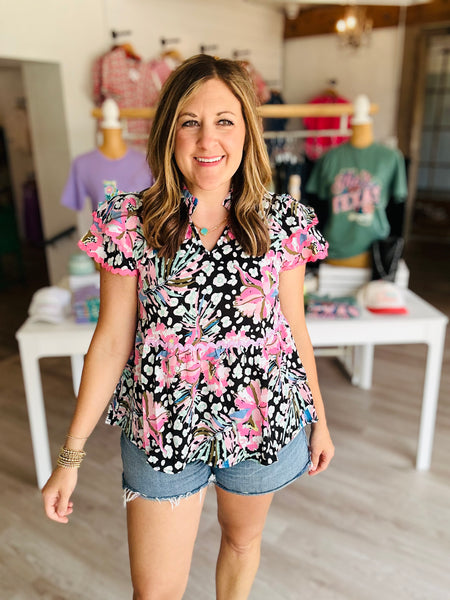 Floral Ric Rac Top