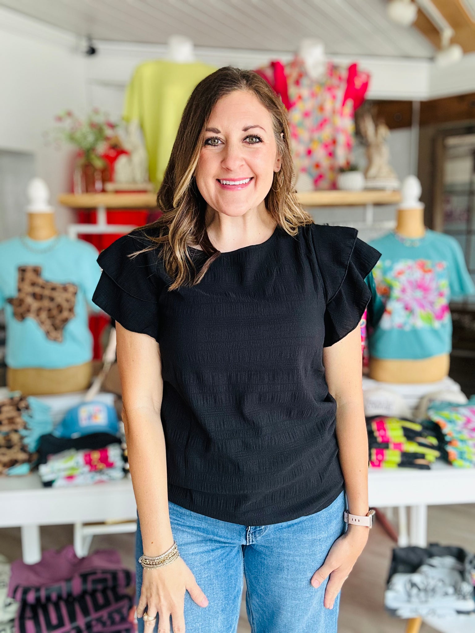 Black Textured Top