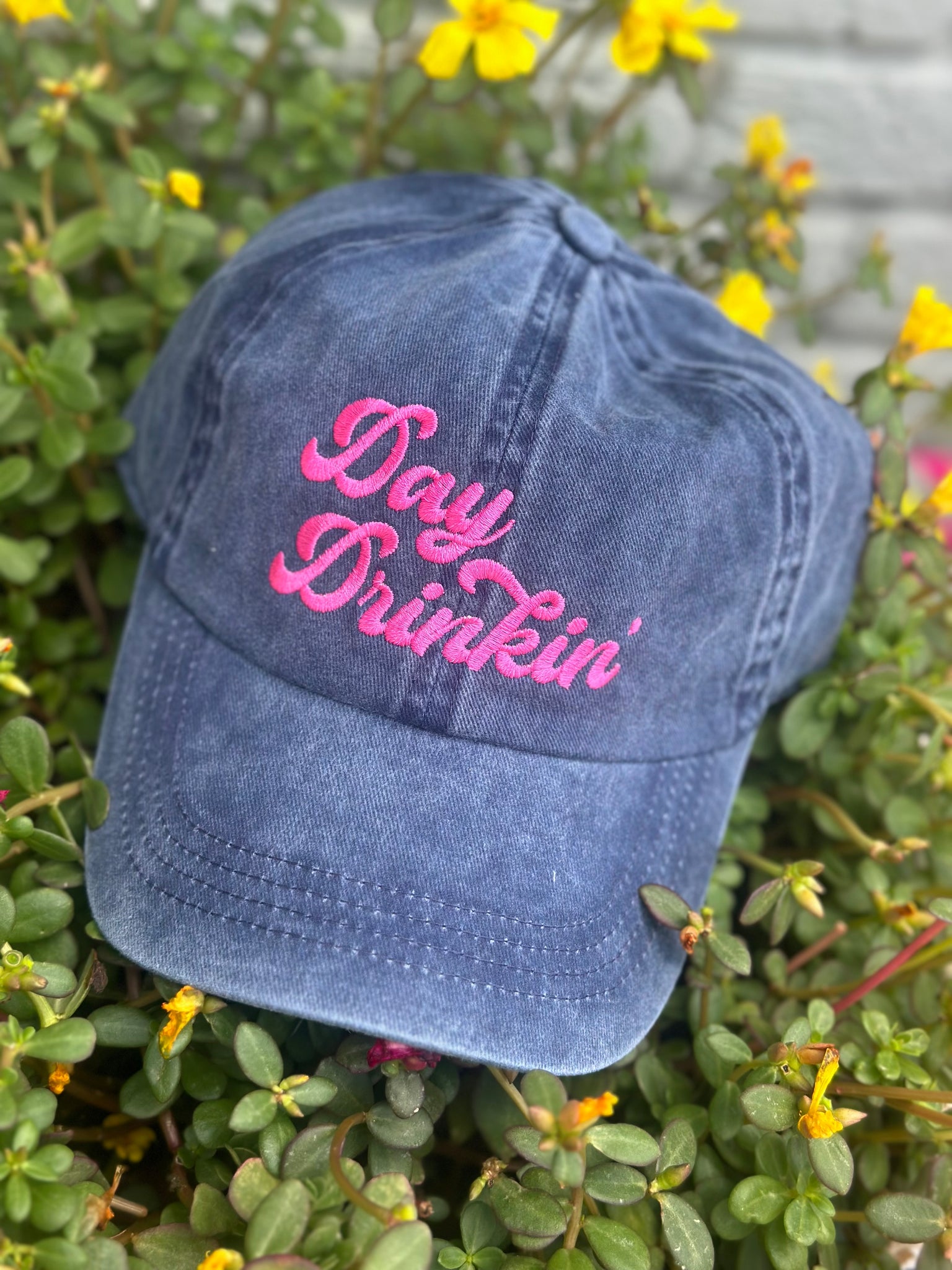 Day Drinkin’ Cap - Denim/Pink