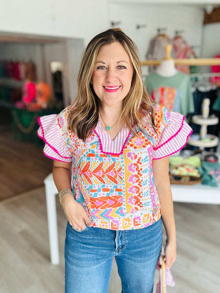 Rose Boho Top