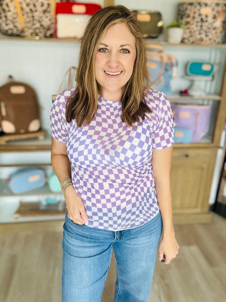 Purple Checkered Mesh