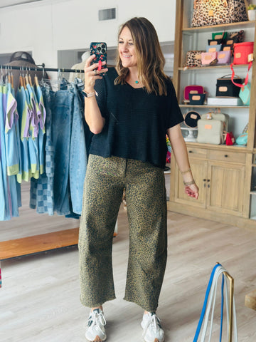 Blakely Cheetah Barrel Jeans