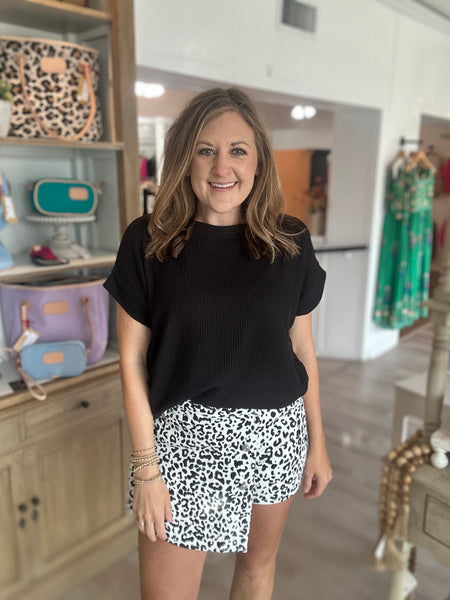 Leopard Denim Skort