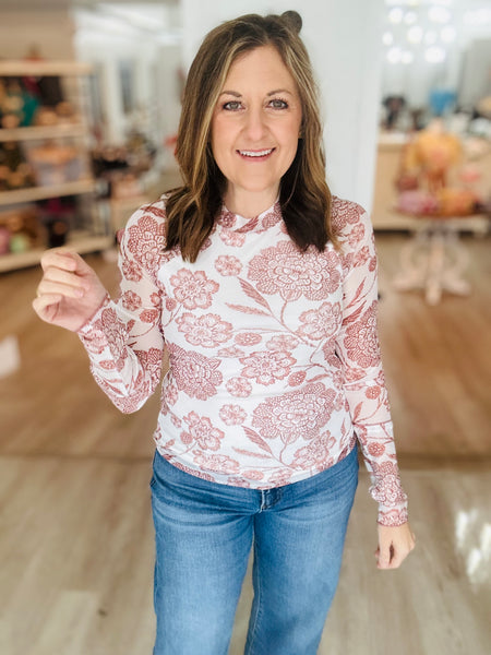 Floral Mesh Top