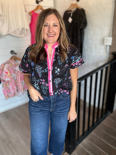 Black Floral Top