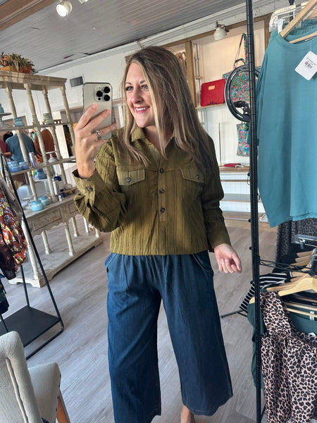 Olive Knit Top