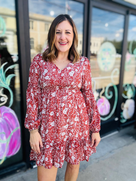 Fall Boho Floral Dress