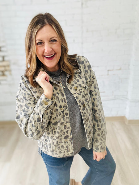 Leopard Denim Jacket