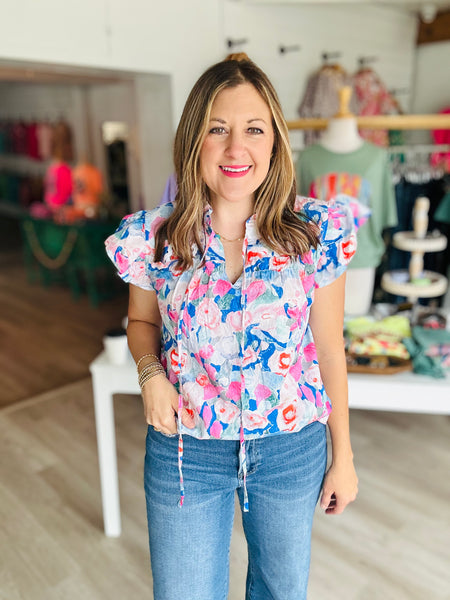 Pink Floral Blouse
