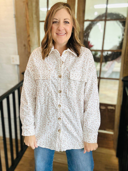 Leopard Corduroy Shacket