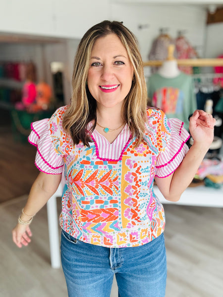 Rose Boho Top